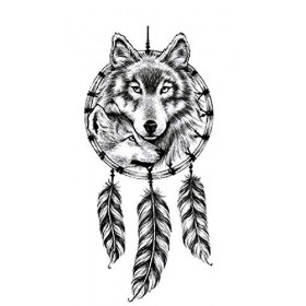 Tatouage de bras de loup - Tatouage temporaire - Faux tatouage amusant XQ-079 