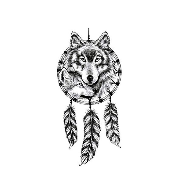 Tatouage de bras de loup - Tatouage temporaire - Faux tatouage amusant XQ-079 