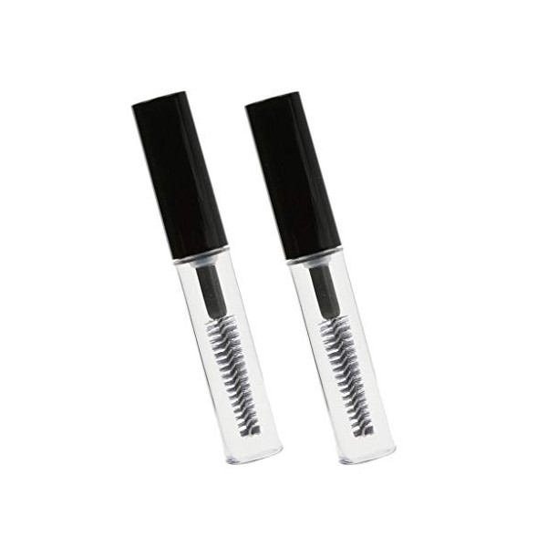 PULABO 2pcs-réutilisable portable vide bouteille de mascara transparent récipient de tube de croissance de cils avec brosse 4