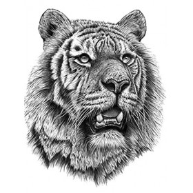 TH216X Faux tatouage pour homme Motif tigre