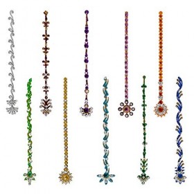 Autocollant pour front de mariage indien Bindi Tika Strass – Bleu clair