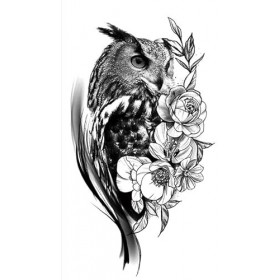 Tatouage temporaire pour bras de hibou XQB466