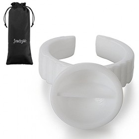 JewelryWe 100PCS Bague Colle Extensions de Faux-cils Anneaux Coupe d’encre 13mm avec Intervalle Pigment pour Tatouage Nail Ar