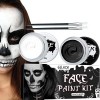 Zceplem Maquillage pour Le Visage dhalloween, Kit de Maquillage Visage Halloween avec Pinceau, Articles de fête Ensemble de 