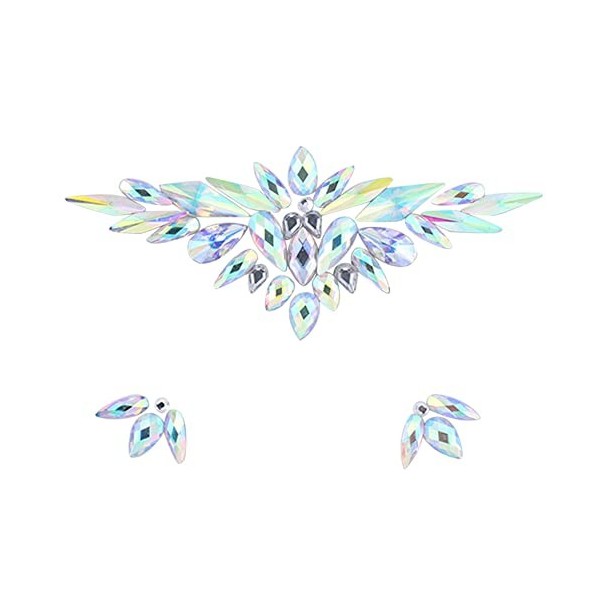 Liummrcy Strass Visage, Strass Autocollant Visage, Gemmes de Visage joyaux de Bijoux Tatouages Cristal joyaux Pleurs de Visag