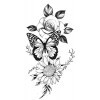 Faux tatouage papillon avec fleurs - Tatouage rose - Tournesols - XQB505