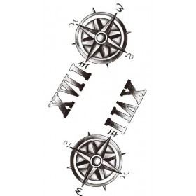 Tatouage boussole points cardinaux Tatouage rose boussole tatouage bras faux tatouage XQB272