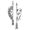 XQB504 Tatouages temporaires pour festival Lion et Lionne avec flèche