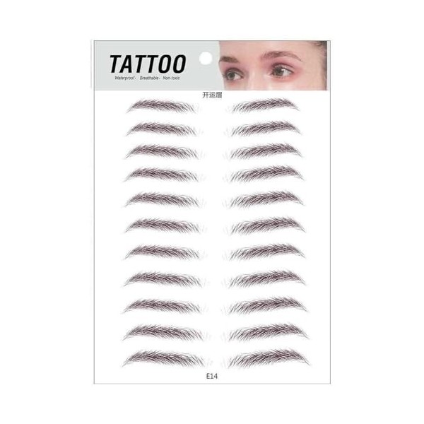 Lot de 11 autocollants 3D pour sourcils, transferts de sourcils, autocollants imperméables pour les yeux, broderie, faux sour