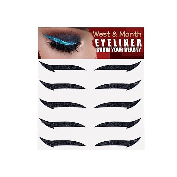 Autocollants Eyeliner scintillants pour les yeux | 5 paires de pochoirs eyeliner auto-adhésifs instantanés scintillants - Eye