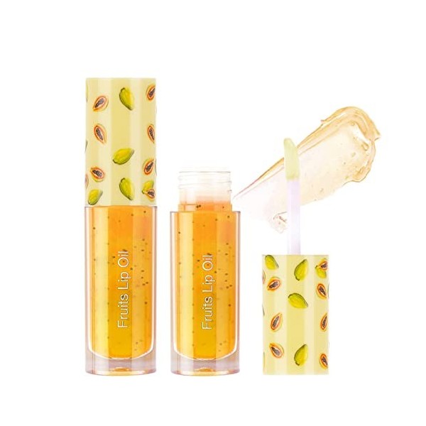 Fruit Series Lip Oil Glass Lip Gloss à lèvres hydratant transparent Exfoliant Baume à lèvres Lightenings Lines 5 ml Set de ro