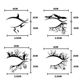 Autocollants de maquillage temporaire pour femme - Imperméable - E1f2 - Faux yeux dHalloween - A