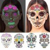 Autocollants pour le visage dHalloween, 4 feuilles dautocollants pour visage dHalloween, autocollants pour jour des morts,