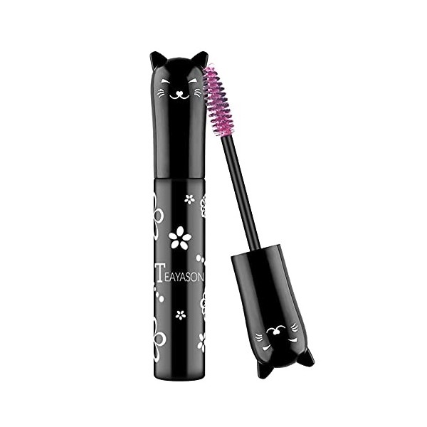 Mascara Maquillage Yeux de Chat Volumineux Mascara Effet Faux Cils, 6 Couleurs Longueur Extrême Imperméable À Séchage Rapide 