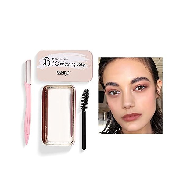 Gel Sourcils,Sourcils Savon,Ssavon Sourcils Transparent,Gel Fixateur Sourcils Brows Makeup Gel Soap,pour Les Sourcils Gel pou