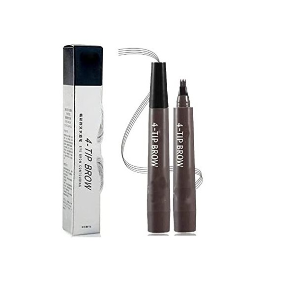 Kit de stylo de remplissage de barbe à sourcils étanche multi-usages à 4 points pour homme femme, longue durée, crée facileme...