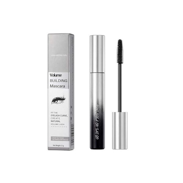 Mascara en fibre de soie pour cils - Mascara naturel durable - Extensible, longue durée - Sans formule grumeleuse - Noir - Ta