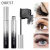 Mascara en fibre de soie pour cils - Mascara naturel durable - Extensible, longue durée - Sans formule grumeleuse - Noir - Ta