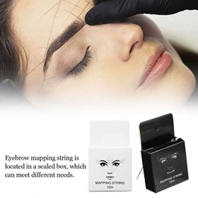 Strime de mappage des sourcils, chaîne de mappage pré-enfoncé blanche 10 m pour mesurer les sourcils, mappage filetage pour l