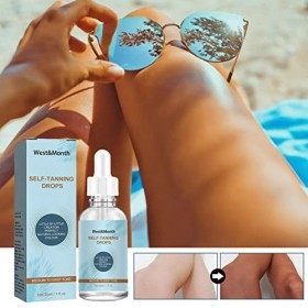 Gouttes bronzantes - Autobronzant pour la peau du visage - 30 ml deau bronzante bronzante pour le corps pour un éclat toute 