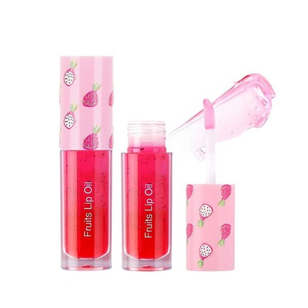 Fruit Series Lip Oil Glass Lip Gloss hydratant transparent exfoliant Baume à lèvres Lightenings Lines 5 ml 24 heures Rouge à 