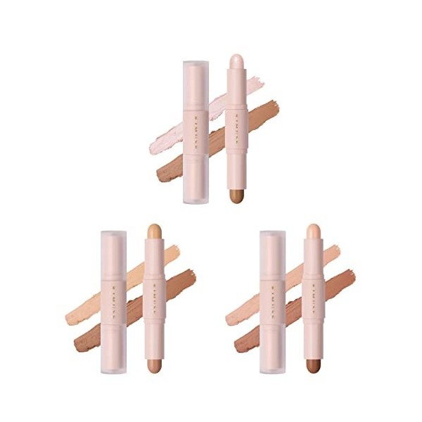 Bâton Surligneur - Contouring Stick, Illuminateur Contouring, Bâton Contour 2 En 1 Professional Makeup Stick Highlight & Cont