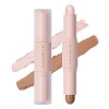 Bâton Surligneur - Contouring Stick, Illuminateur Contouring, Bâton Contour 2 En 1 Professional Makeup Stick Highlight & Cont