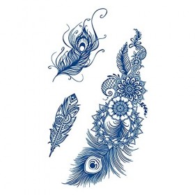 Tatouage plume de paon tatouage semi-permanent G298