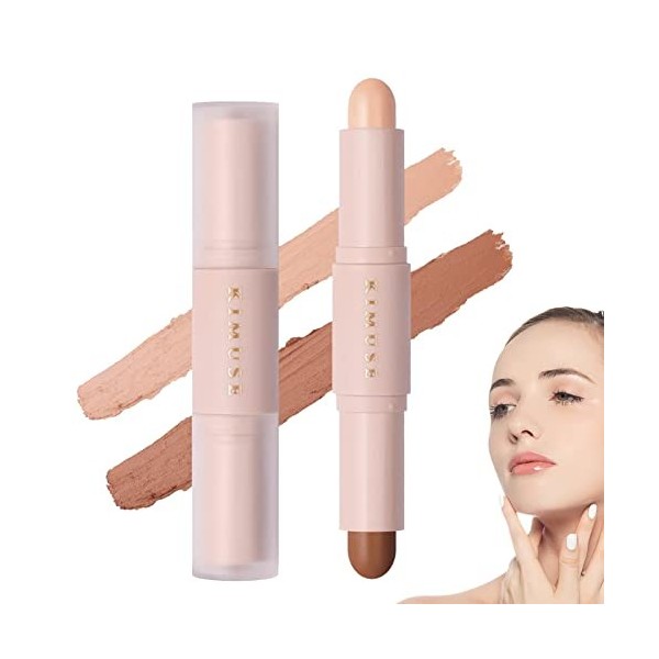 maquillage surligneur - Stick anti-cernes à couverture complète à double extrémité - Crème Correcteur Couverture Complète 3D 