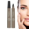 Stylo liquide pour sourcils - Crayon à sourcils liquide imperméable à 4 points,Crayon à sourcils Nature, stylo à sourcils pou