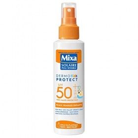 Mixa Solaire Peau Sensible - Spray Solaire Très Haute Protection SPF50+ UVA, UVA longs, UVB - Peaux Fragiles Enfants - Résist