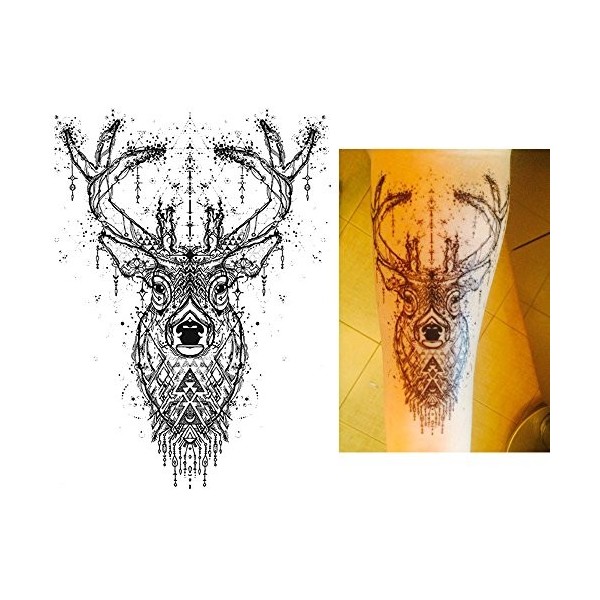 Tatouage Temporaire Cerf Tatouage Mousse Tatouage Élan Tatouage Animal Faux Tatouage Festival Tatouage Festival KM048