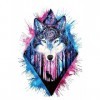 Tatouage temporaire loup aquarelle tatouage faux tatouage watercolor Wolf Tattoo KM108