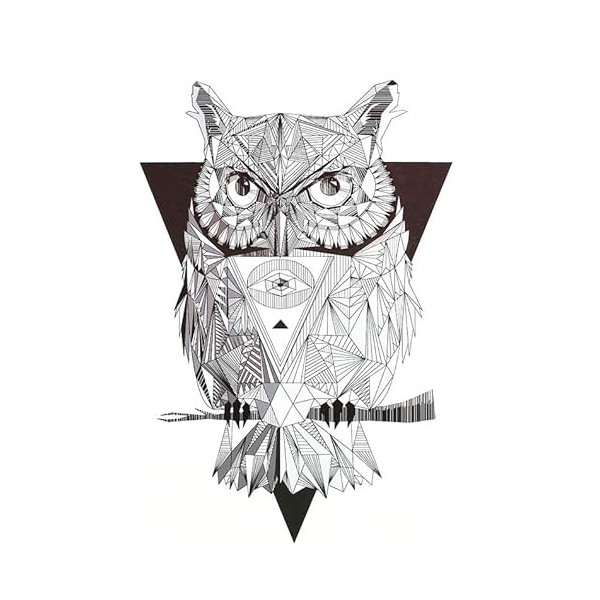 Tatouage temporaire hibou AL033