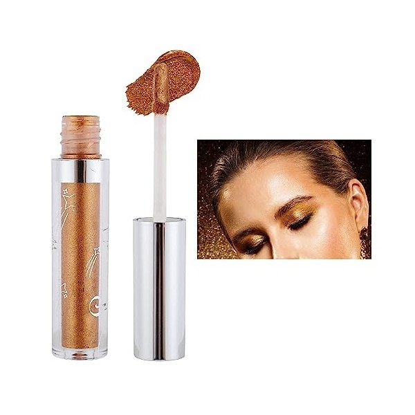 Allbesta Fard à paupières longue durée Liquide Maquillage Métaux chatoyants Stylo brillant Ombre à paupières imperméable 11