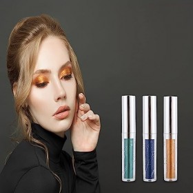 Allbesta Fard à paupières longue durée Liquide Maquillage Métaux chatoyants Stylo brillant Ombre à paupières imperméable 11