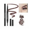 Crayon à Sourcils Double Tête, KISSION Tatoo Durable Naturel Imperméable à Leau Automatique Rétractable Brow Pen Couleur Ave