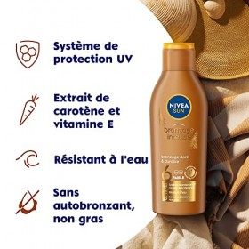 NIVEA SUN Bronzage Intense Lait activateur de bronzage FPS6 1 x 200 ml , Protection solaire résistante à l’eau, Crème solair