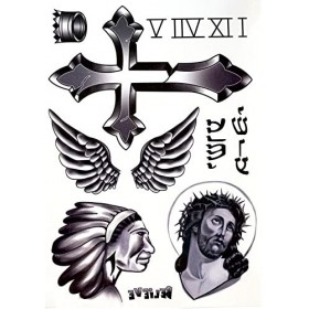 Tatouages en forme dailes - Jésus - JB01