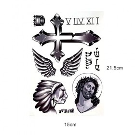Tatouages en forme dailes - Jésus - JB01