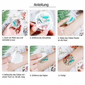 Just Fox&nbsp;–&nbsp;Tête de mort roses plumes tatouage temporaire klebet attoo