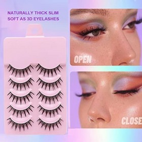 Faux Cils Naturel,Faux Cils,3d Faux Cils,Fake Lashes,Fluffy Fake Lashes False Eyelashes Réutilisables Dramatiques Noir Faux C