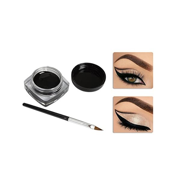 Eyeliner gel étanche, ensemble de maquillage pour les yeux avec eye-liner en gel durable et eye-liner noir gel 1pc eyeliner n