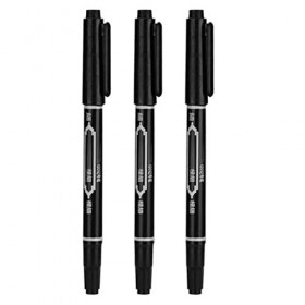 Stylo Marqueur De Tatouage Imperméable Manuel Tatouage Sourcil Stylos Marquage Peau Crayon Ponctuel Stylo Encre Noir Noir 3pc