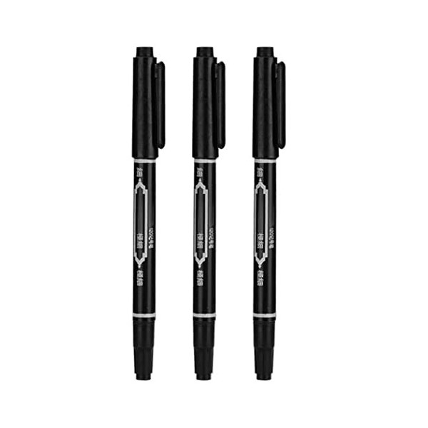 Stylo Marqueur De Tatouage Imperméable Manuel Tatouage Sourcil Stylos Marquage Peau Crayon Ponctuel Stylo Encre Noir Noir 3pc