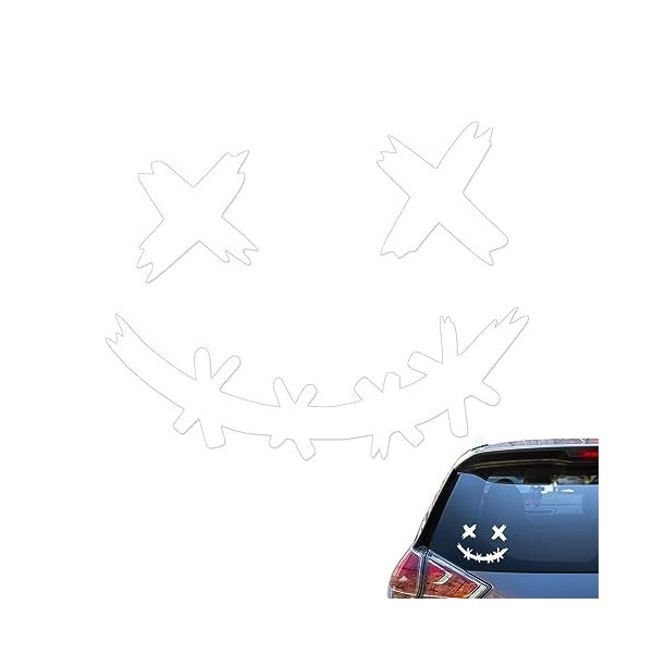 Samuliy Sticker Voiture Sourire - Autocollants imperméables et décoratifs Smile Face pour Voitures - Funny Smile Bâtons de Vo