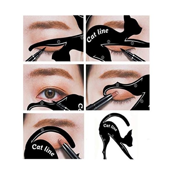 Cat Eyeliner Pochoir pour contour des ombres à paupières lot de 2 pour smokey eyes et cateyes