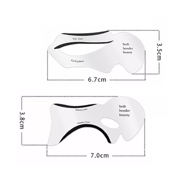 Lot de 10 pochoirs pour eye-liner, différents styles, rapide et gain de temps, flexibles et maniables pour lécole, la format