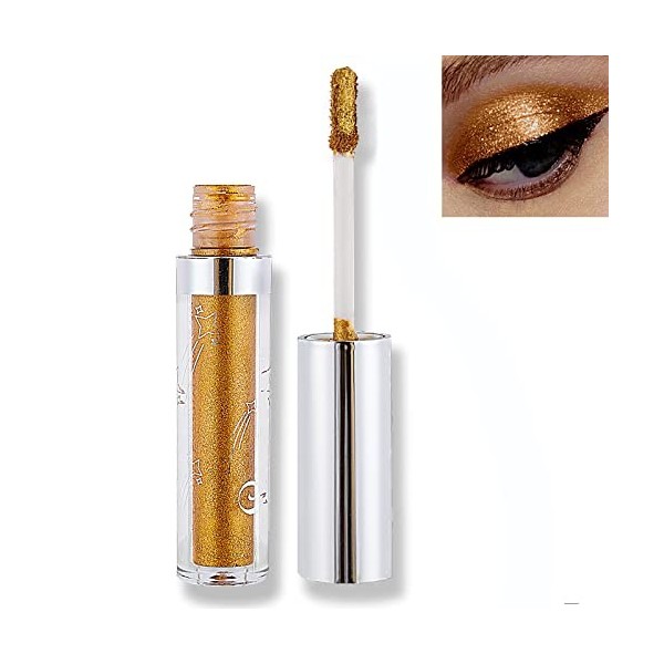 Fard à paupières,Fard à Paupière Paillette Liquid Shine Matalic Maquillage Yeux Imperméable Glitter et Glow Ombre à paupières