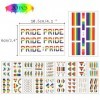 Phogary LGBT Gay Pride Tatouages Temporaires 100+ pcs, 20 feuilles , Tatouages Arc-en-ciel, Stickers imperméables pour la pe